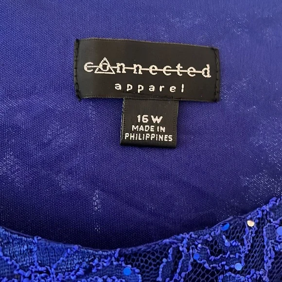 Blue sequin plus size dress - Picture 2 of 3